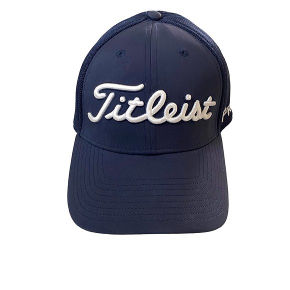 Titleist Other - Titleist Tour Performance TrueFit UV Protection Golf Hat Navy/White Size M/L
